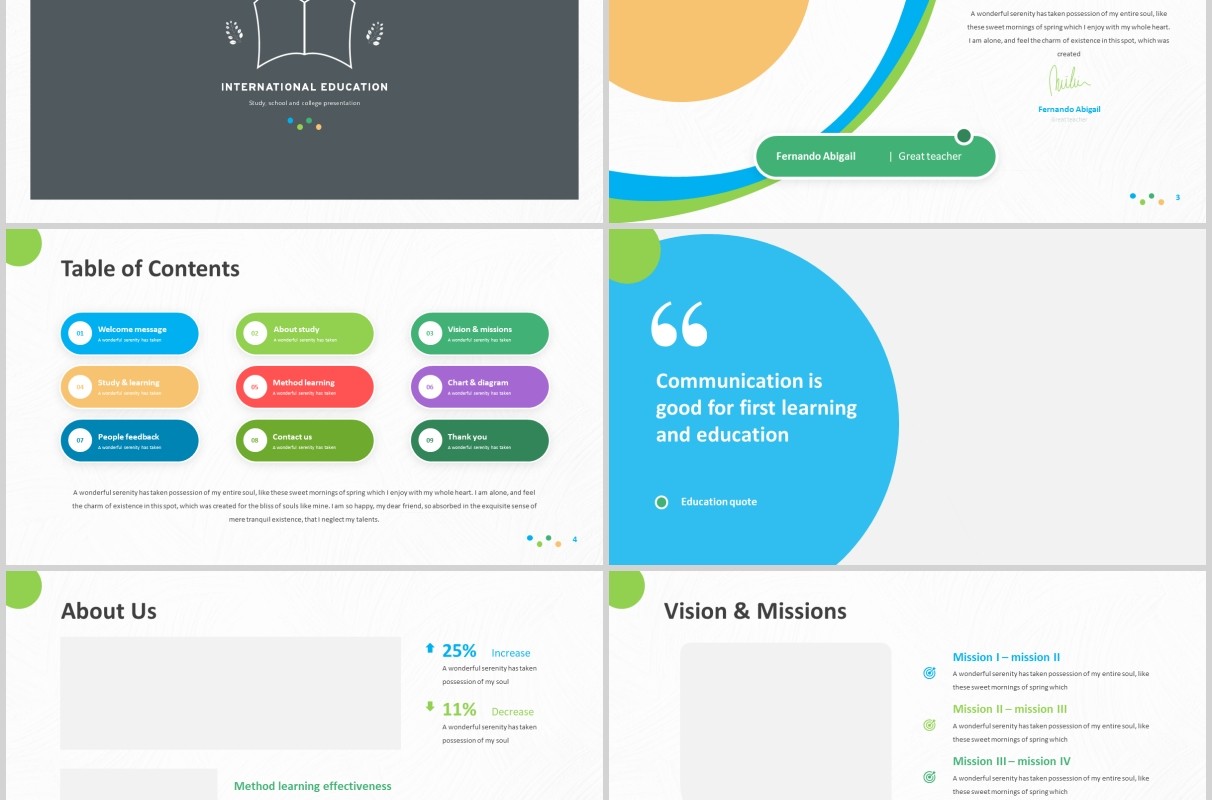 大学教育PPT图片版式设计模板Education - University Powerpoint Template