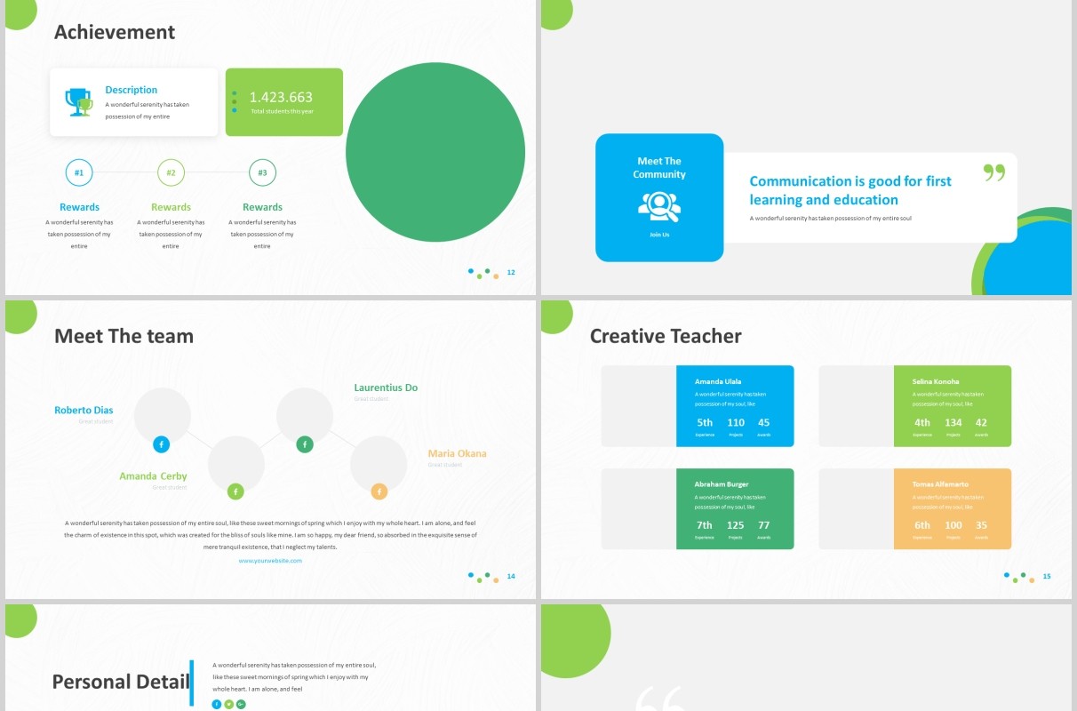 大学教育PPT图片版式设计模板Education - University Powerpoint Template