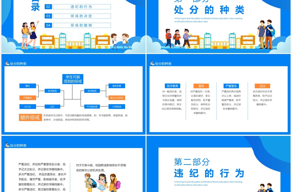 校风校纪整顿主题教育班会动态PPT模板