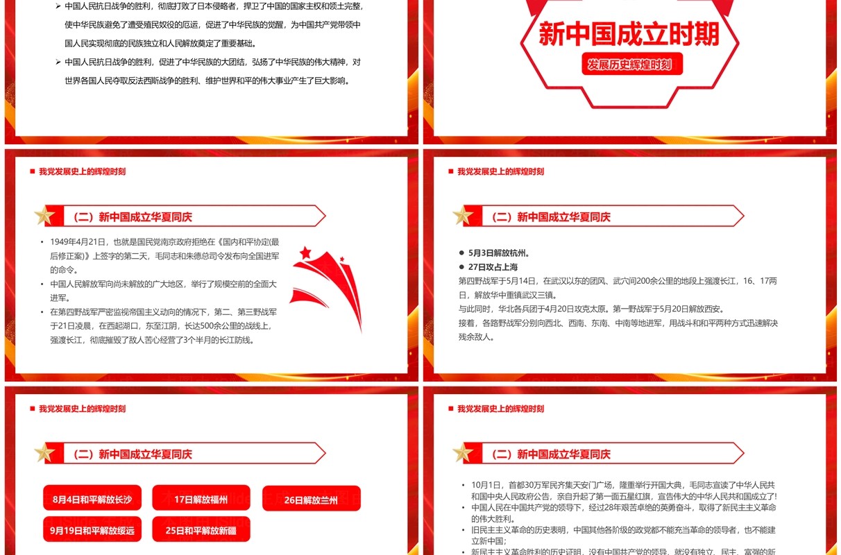 红金党政风中国共产党光辉历程PPT模板
