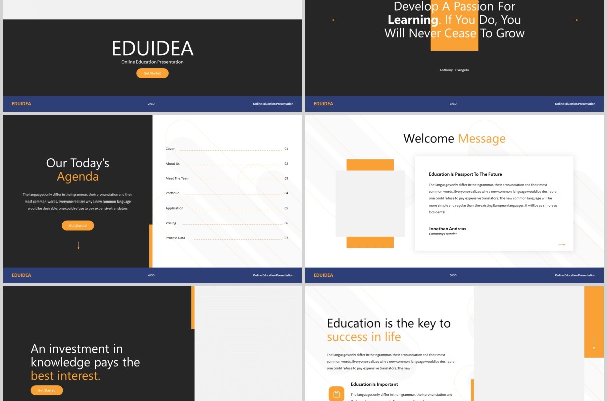 教育理念PPT图片排版模板Eduidea - Education Powerpoint Template