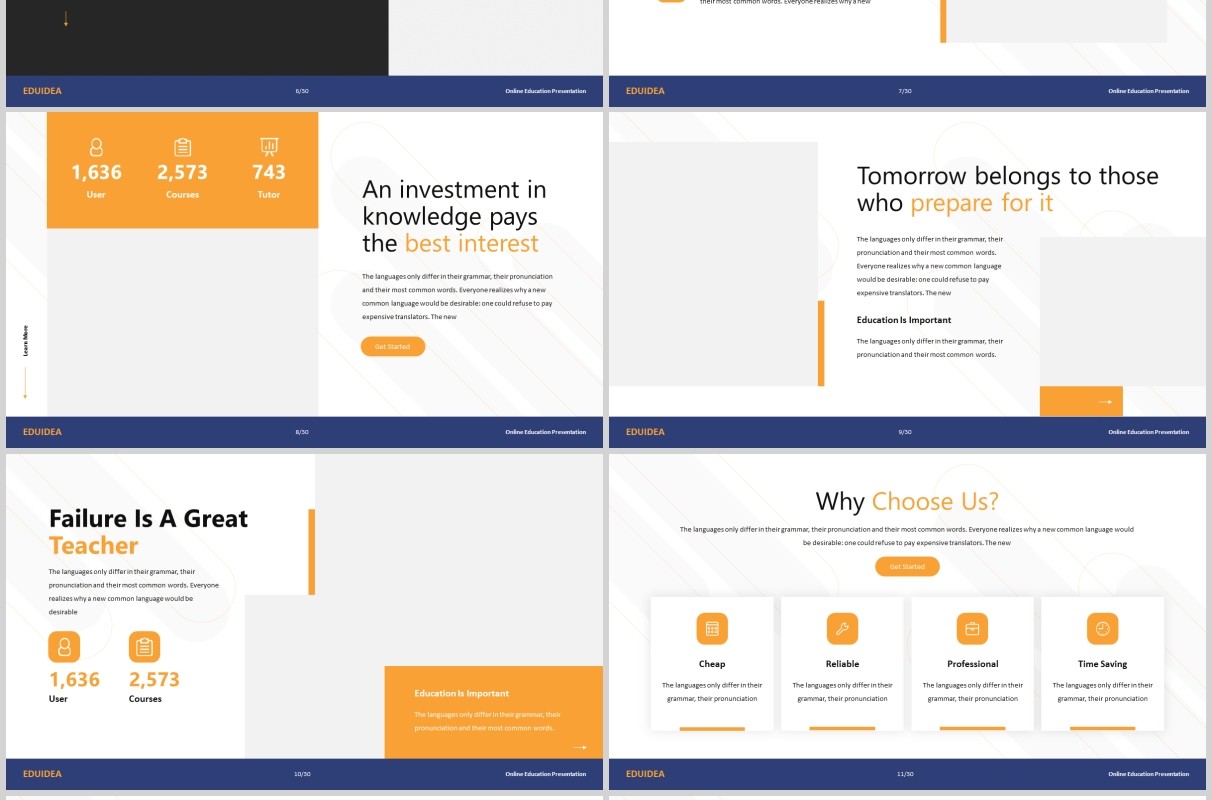 教育理念PPT图片排版模板Eduidea - Education Powerpoint Template