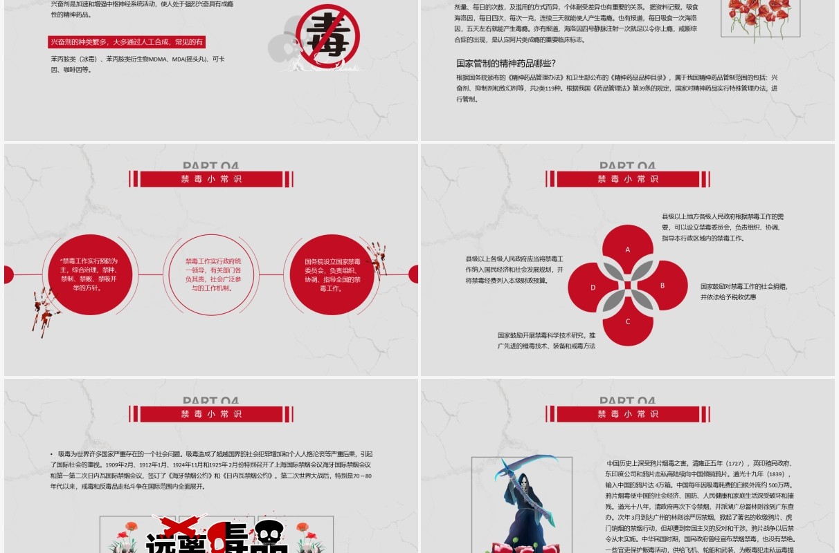 简约风国际禁毒日知识宣传PPT模板