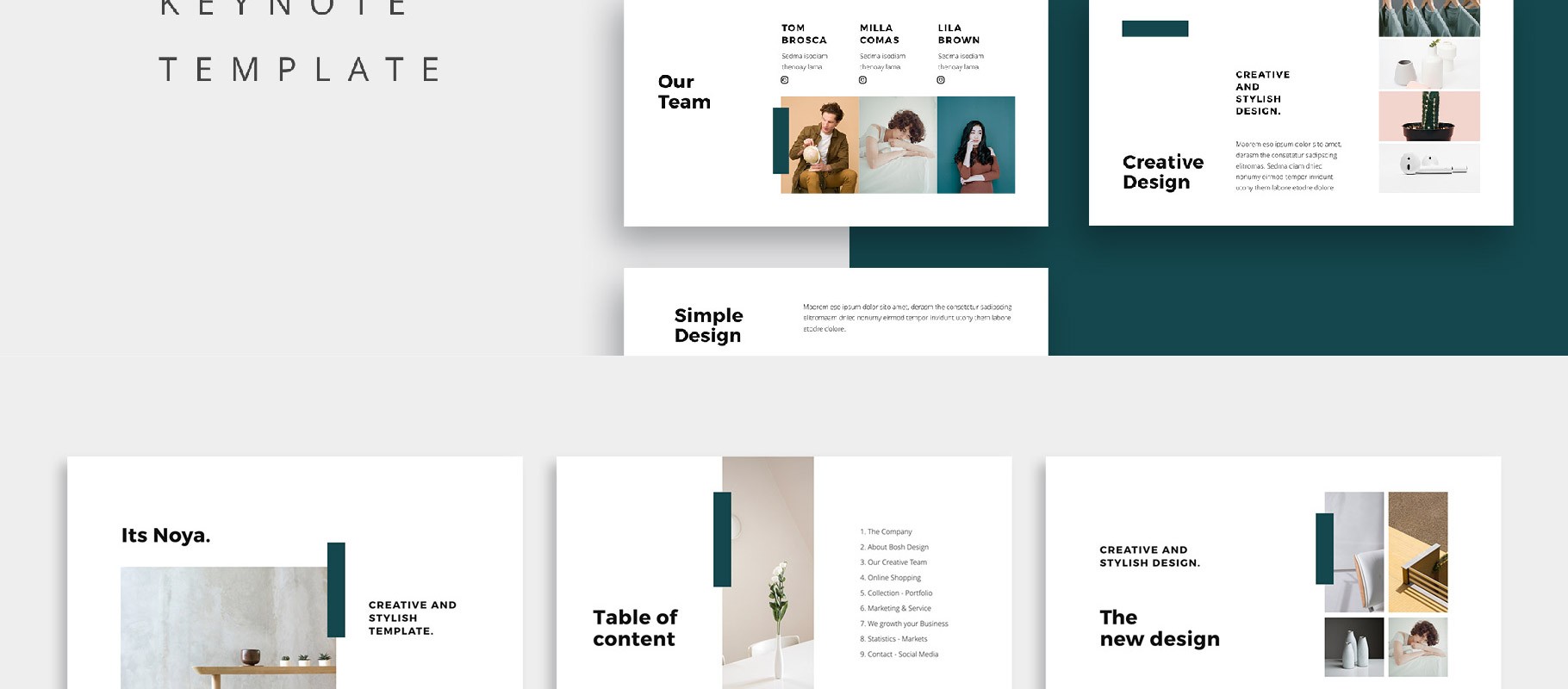 图片排版设计KYE演示模板 Keynote Template All slides long