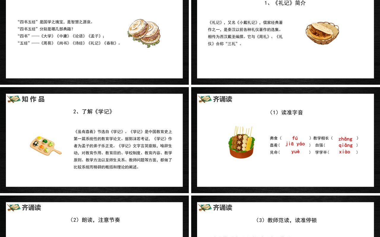 部编版八年级语文下册虽有嘉肴课件PPT模板