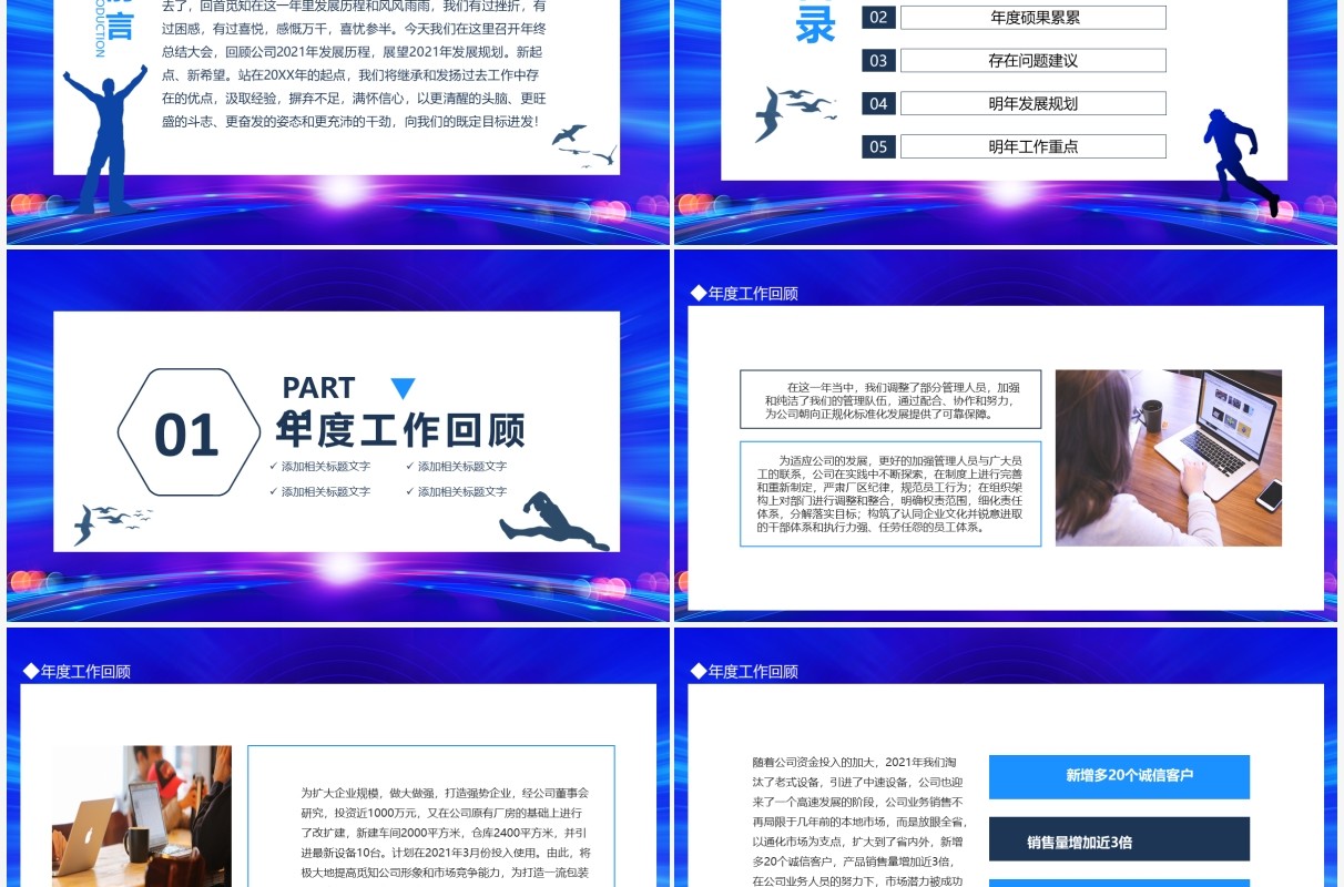 扬帆起航再创辉煌总经理年终工作总结动态PPT模板