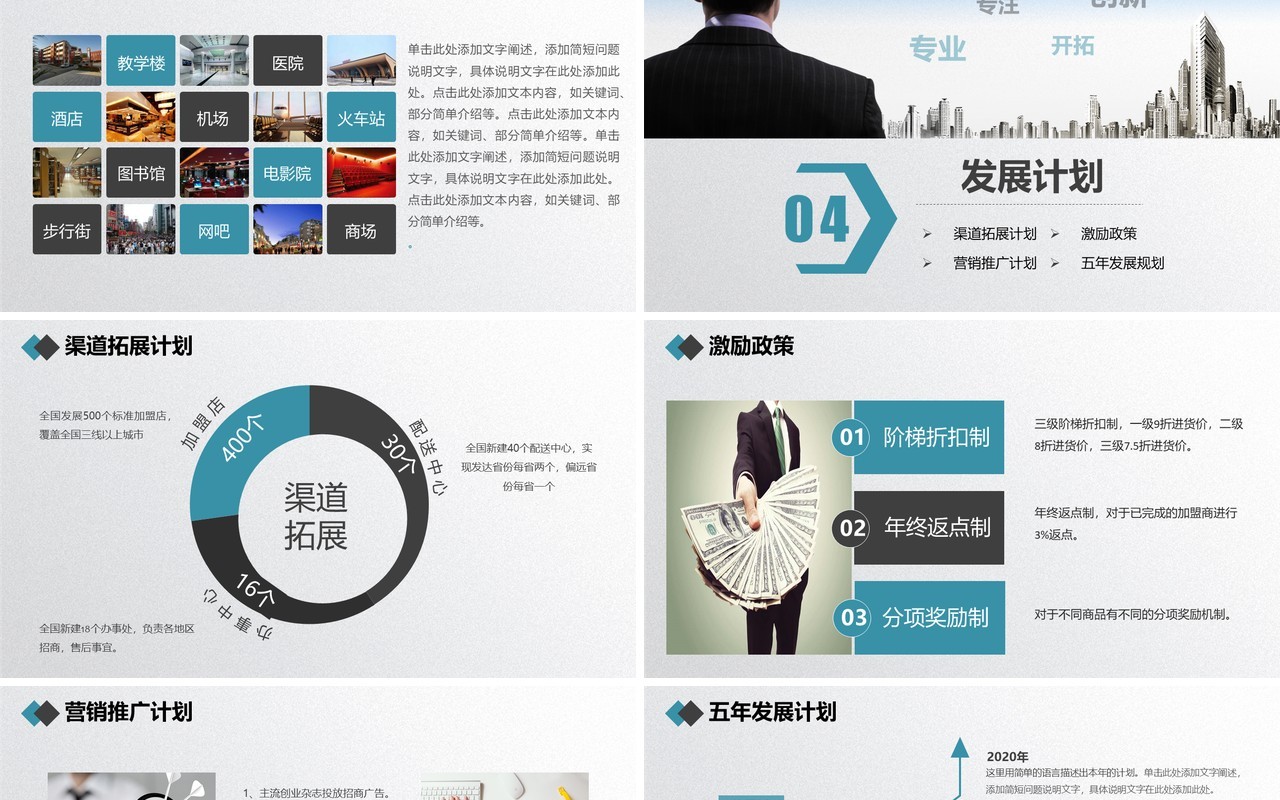简约招商加盟项目推介计划书PPT模板