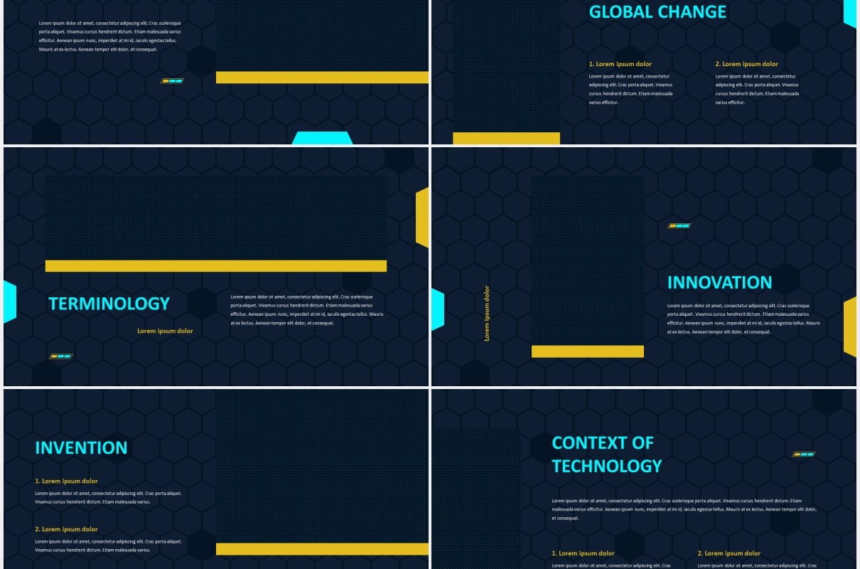 深蓝色技术工作报告图片排版设计PPT模板TECHIE - Technology Presentation Template