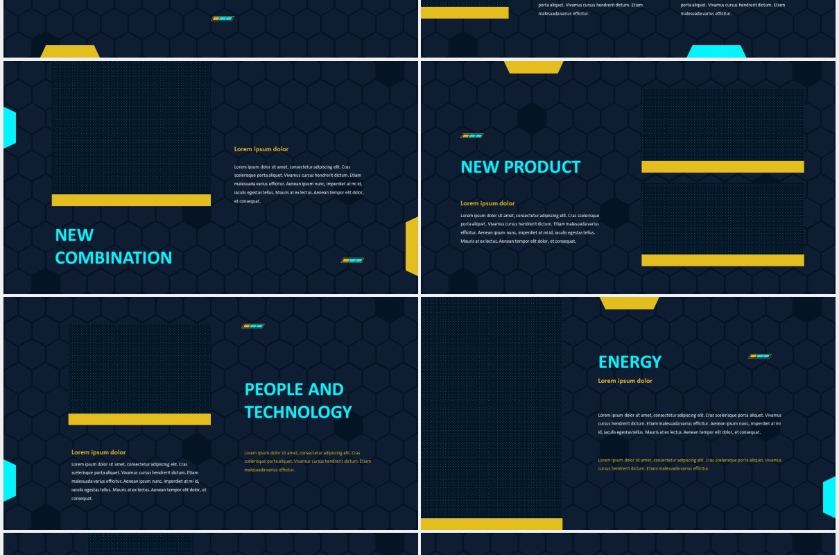 深蓝色技术工作报告图片排版设计PPT模板TECHIE - Technology Presentation Template