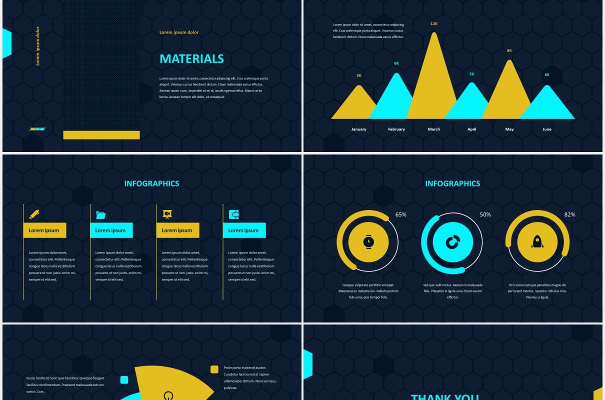 深蓝色技术工作报告图片排版设计PPT模板TECHIE - Technology Presentation Template