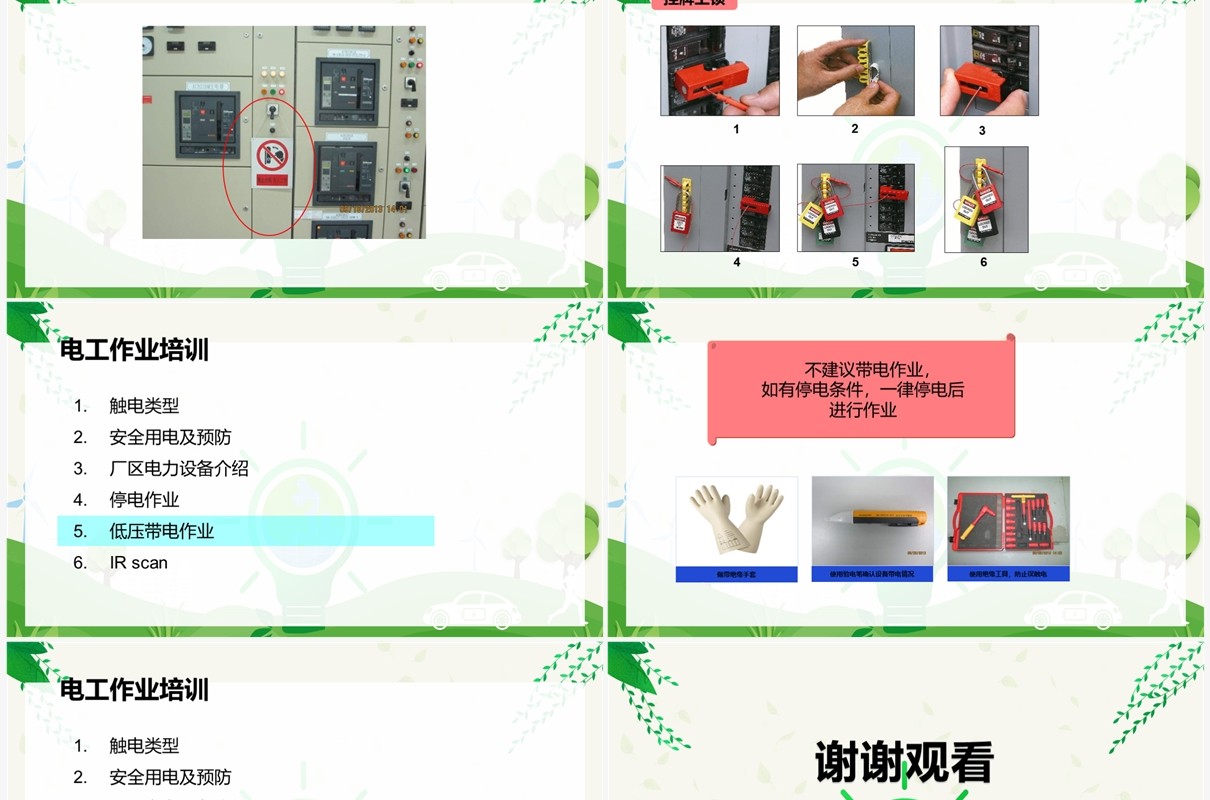 绿色电工作业安全培训PPT模板
