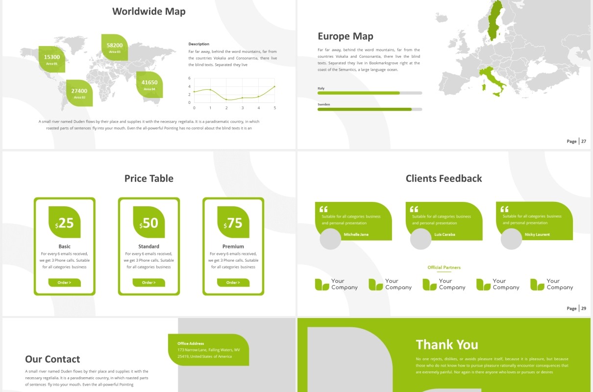 绿色健康食品图片排版设计PPT模板Organik - Healthy Powerpoint Template