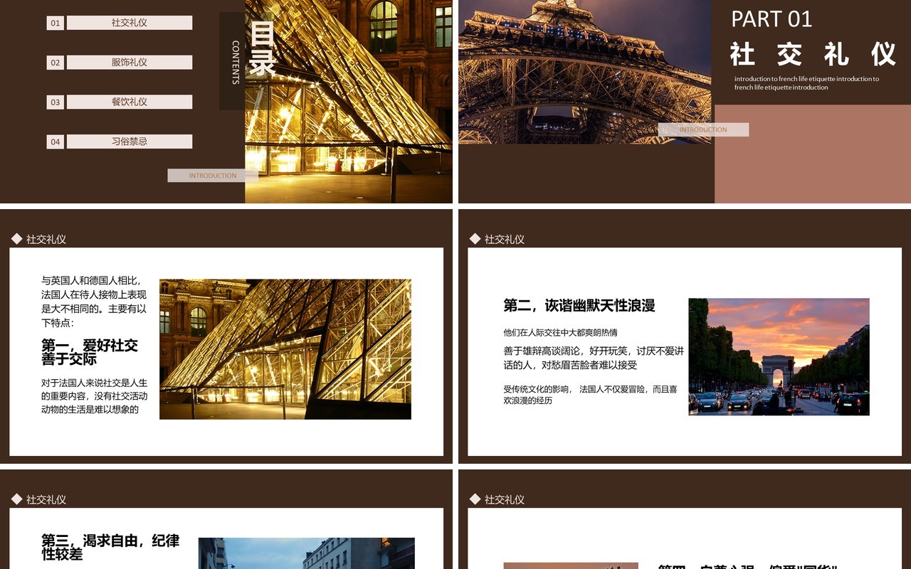 法国生活需要注意的各项礼仪动态PPT模板