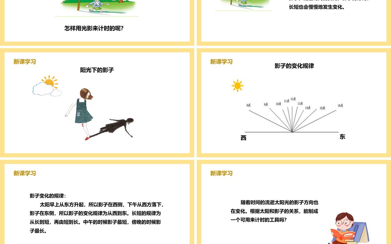 教科版五年级科学下册太阳钟课件PPT模板