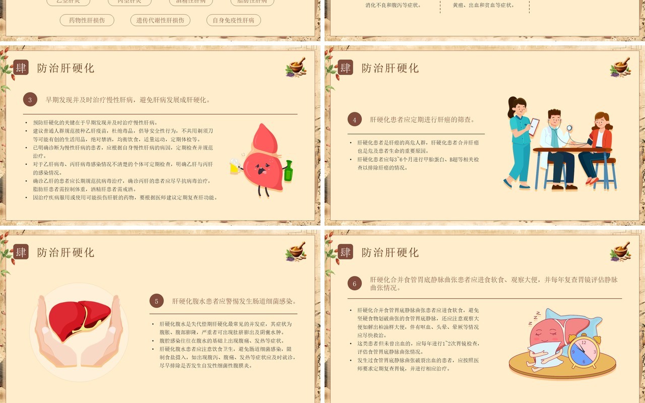 棕色中国风全国爱肝日宣传介绍PPT模板