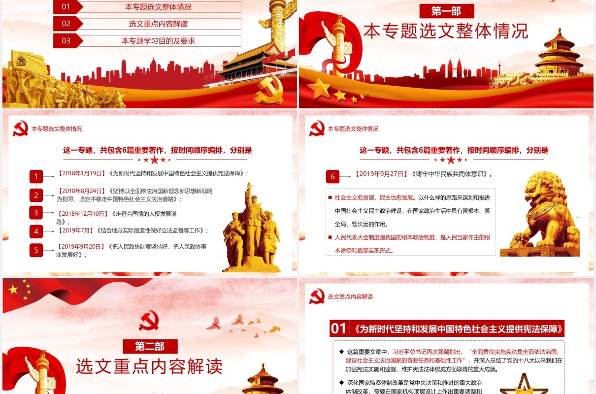 习近平谈治国理政第三卷积极发展社会主义民主政治党政党建PPT模板
