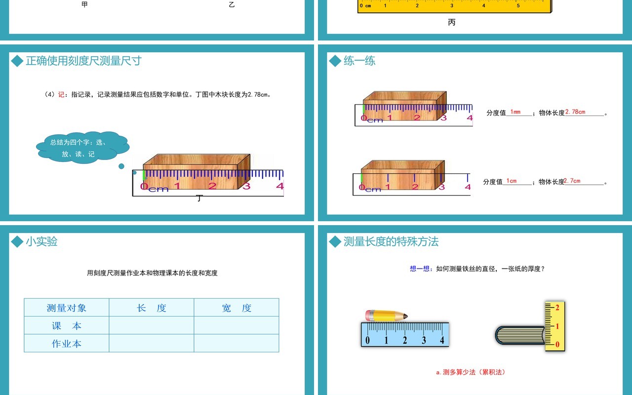 部编版八年级物理上册第一单元机械运动测量长度和速度课件PPT模板