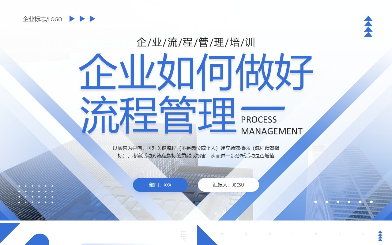 蓝色商务风企业如何做好流程管理PPT模板