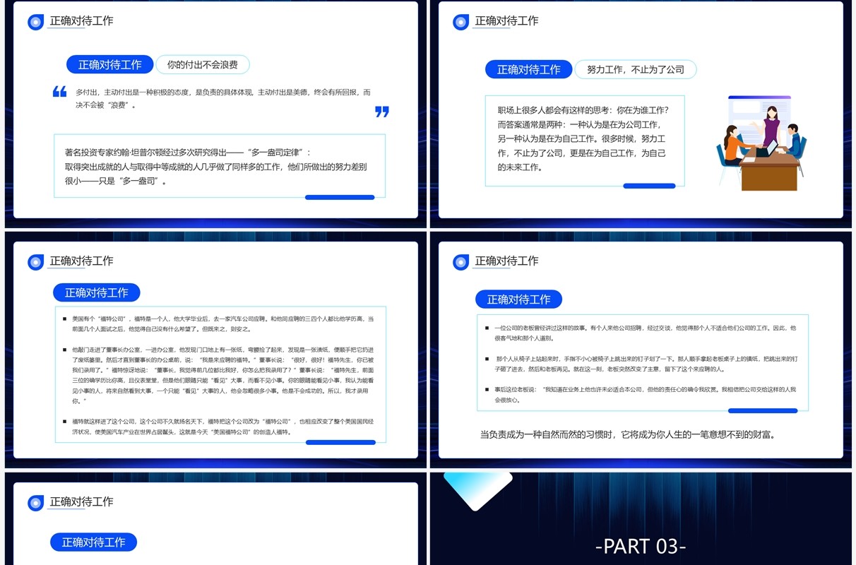 蓝色大气商务风责任心与执行力PPT模板
