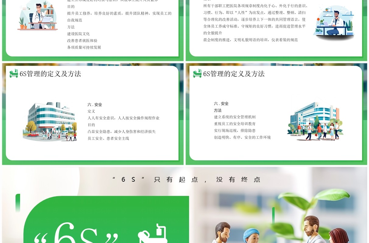 绿色简约风6s管理内容和标准PPT模板