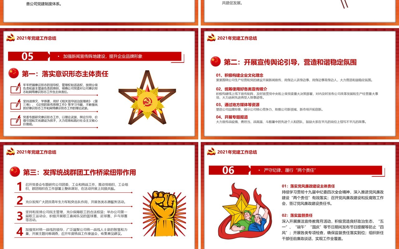 国有企业党委工作总结及计划PPT模板