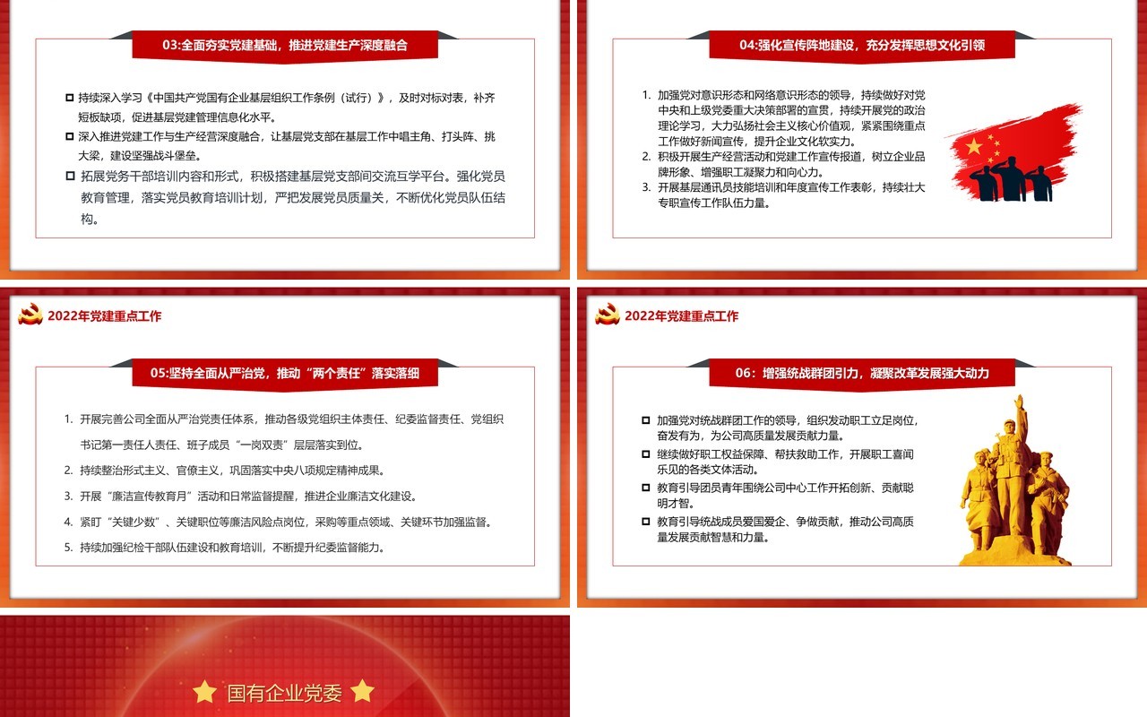 国有企业党委工作总结及计划PPT模板