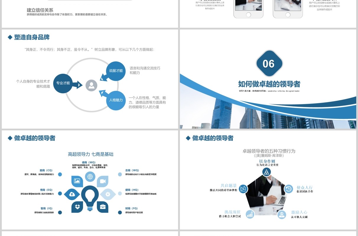 简约商务领导力培训如何成为卓越的领导者课件PPT模板