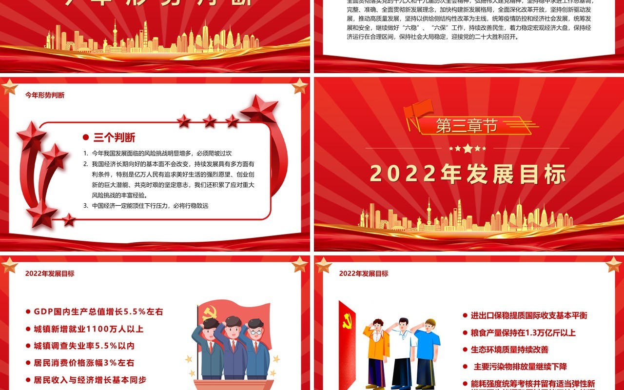 聚焦两会2022年政府工作报告归纳PPT模板