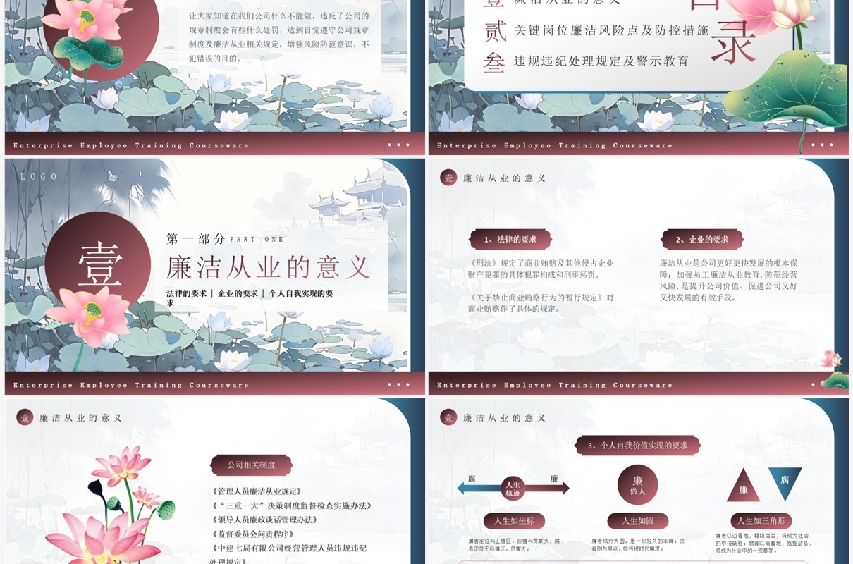 新员工入职廉洁从业教育培训PPT模板