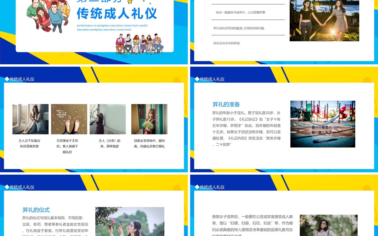 十八岁成人礼成丁礼介绍PPT模板