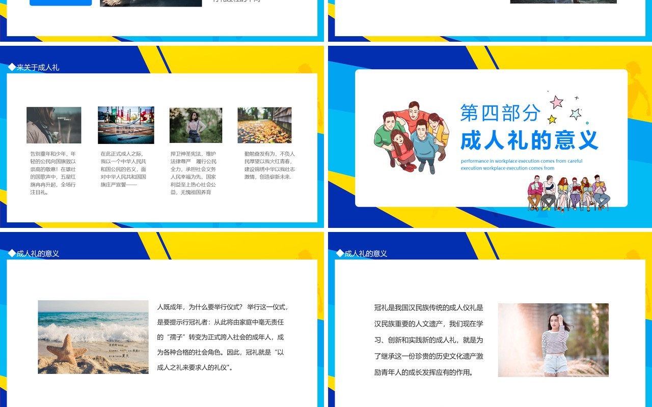 十八岁成人礼成丁礼介绍PPT模板