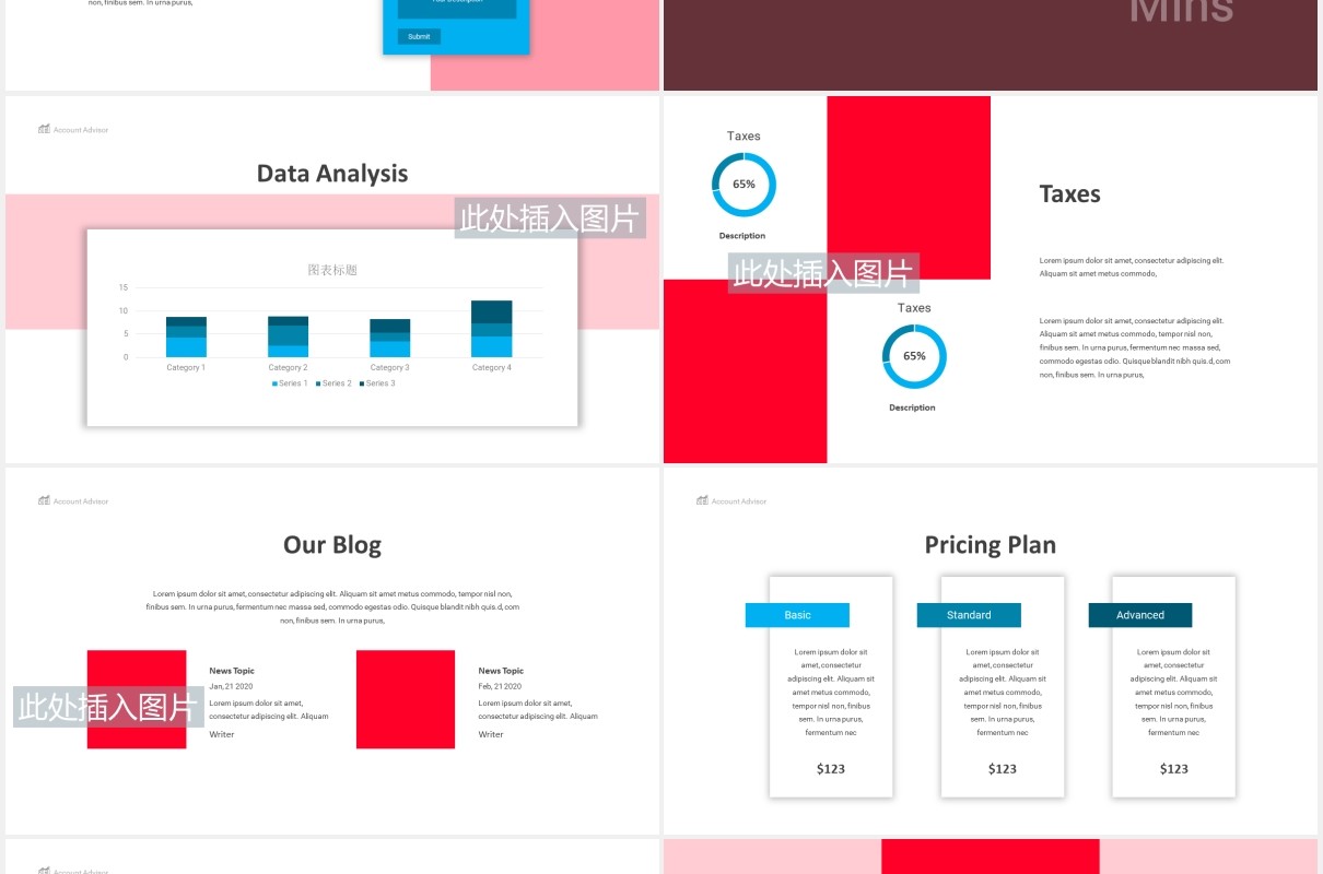 会计财务工作汇报PPT图片排版素材Accountancy Powerpoint Template