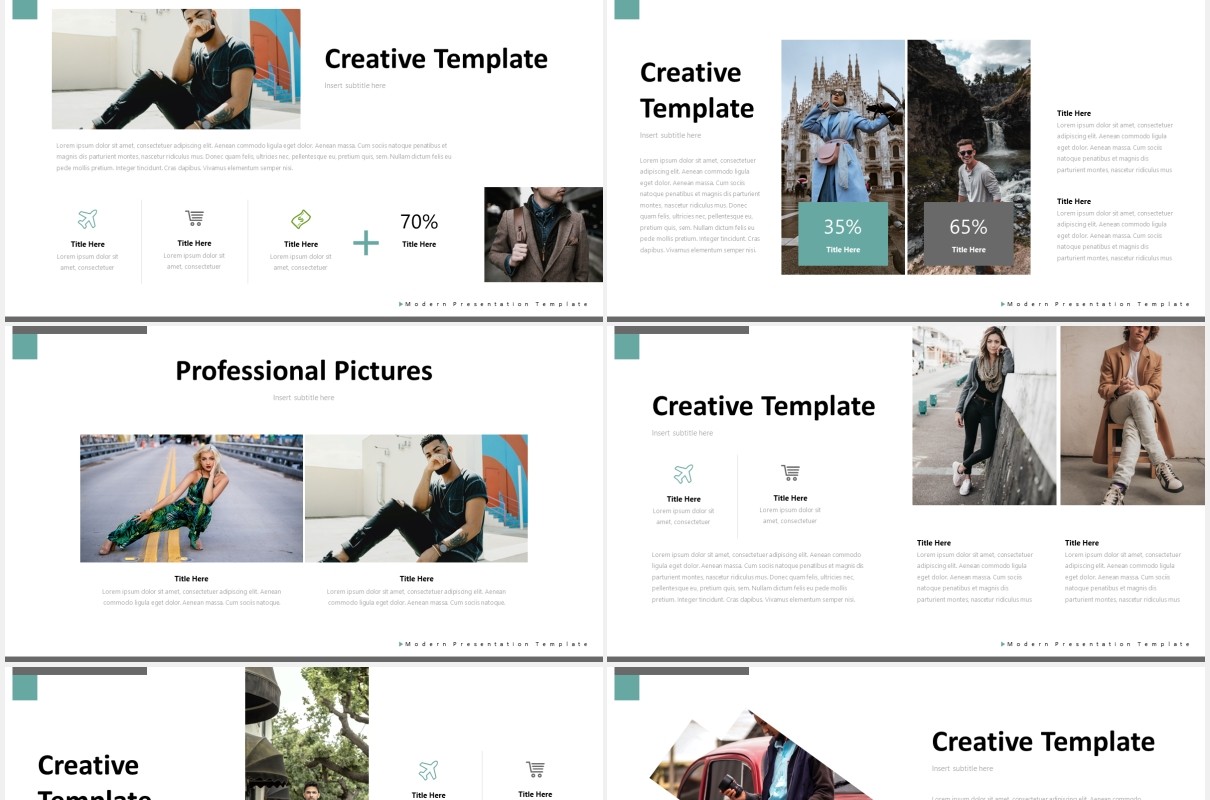 国外简约图片排版PPT图表模板zareno powerpoint template