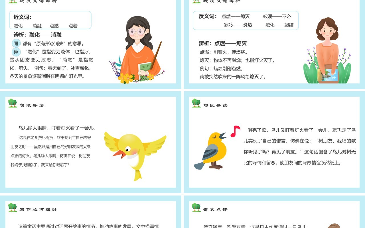 部编版三年级语文上册去年的树课件PPT模板