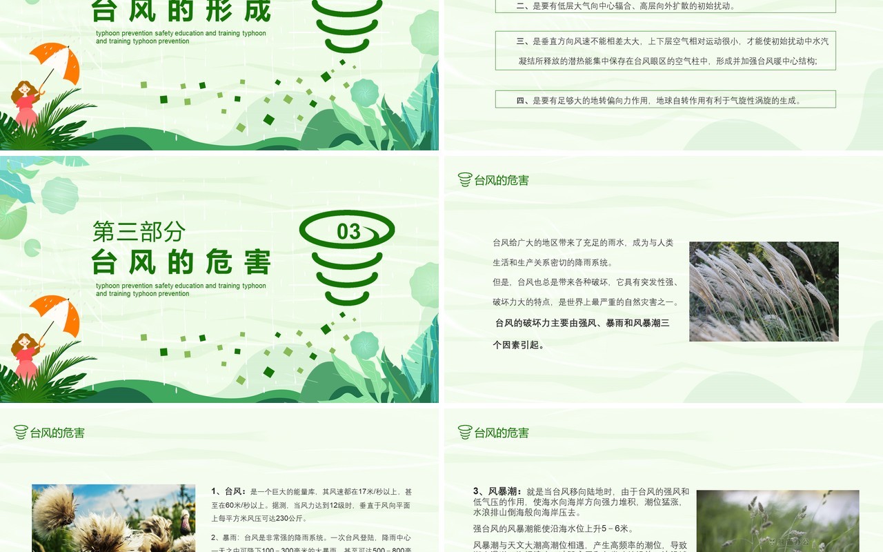 绿色防台风安全教育培训课件PPT模板