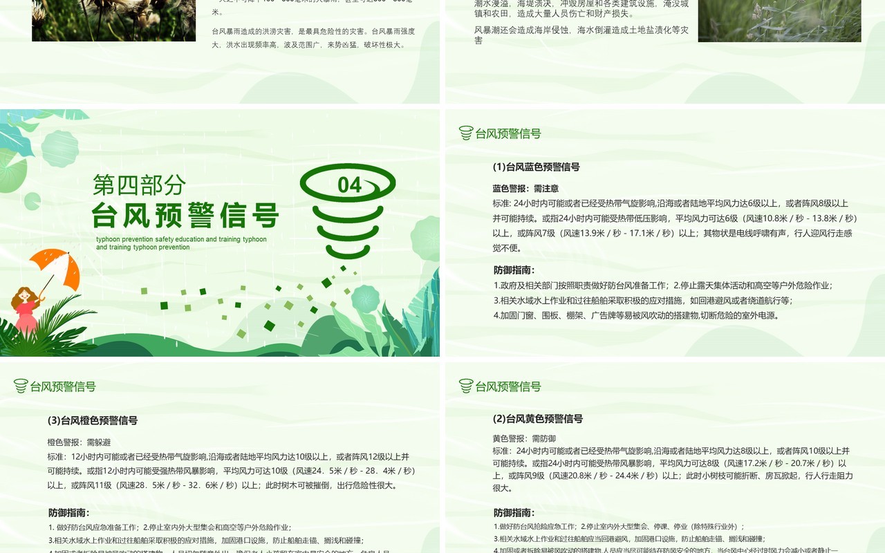 绿色防台风安全教育培训课件PPT模板