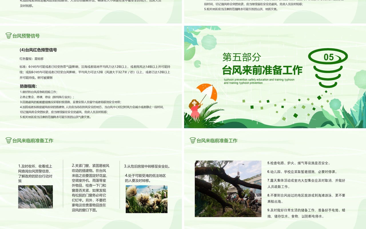 绿色防台风安全教育培训课件PPT模板