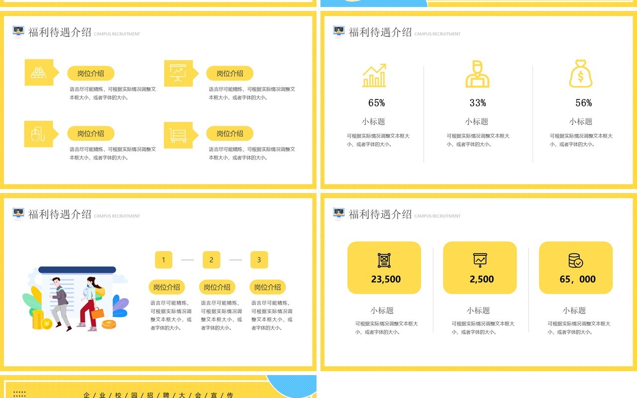 黄色简约企业校园招聘宣讲会PPT通用模板