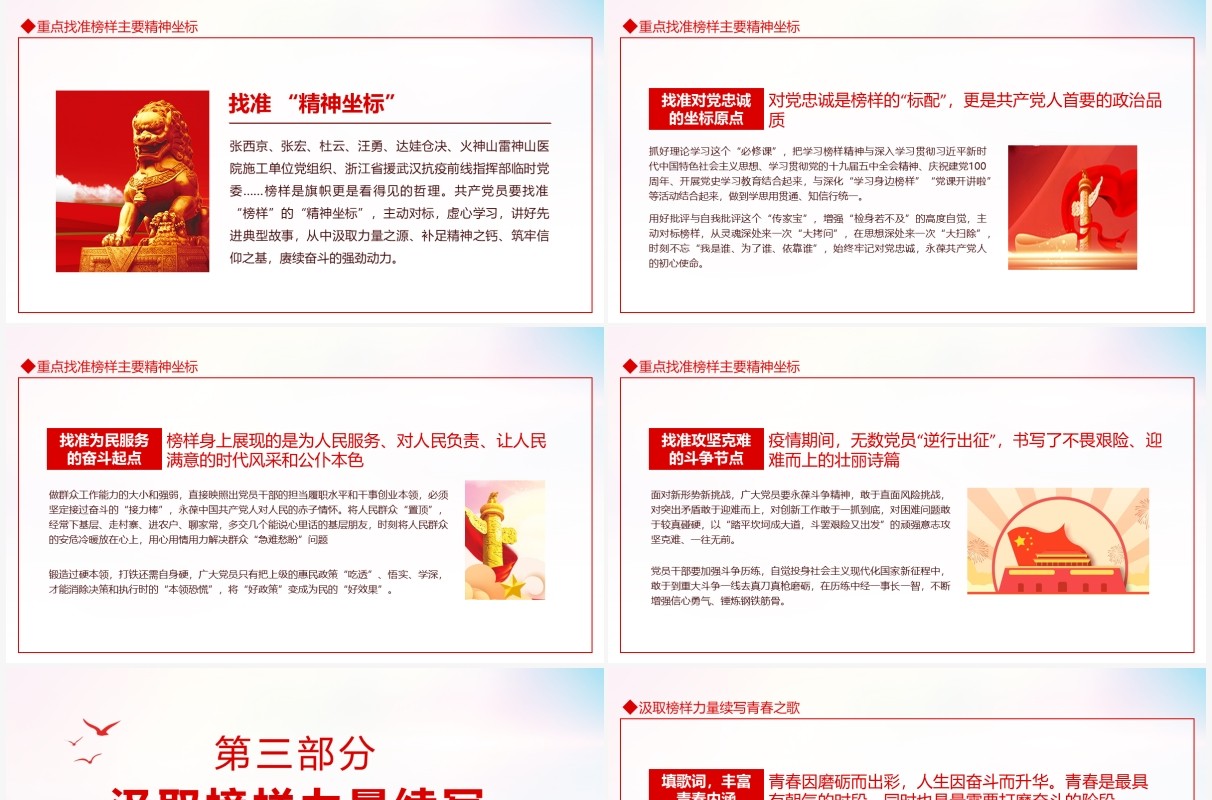 汲取榜样力量续写青春之歌榜样五学习心得体会专题党课动态PPT模板