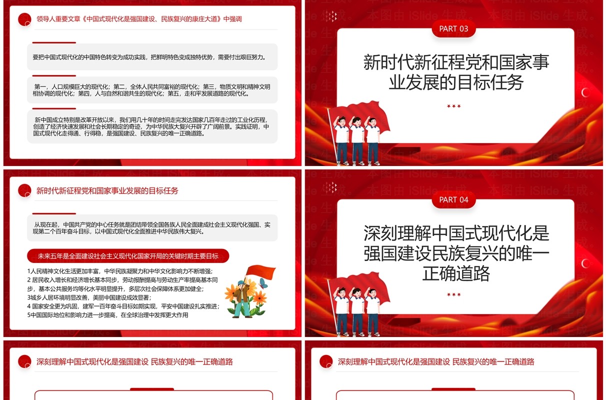 红色简约风强国复兴团课PPT课件