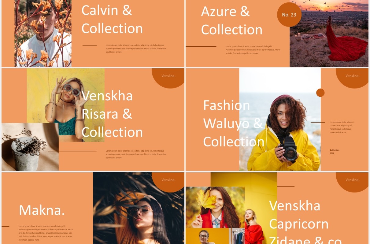 暖色时尚摄影PPT模板Venskha - Powerpoint Template