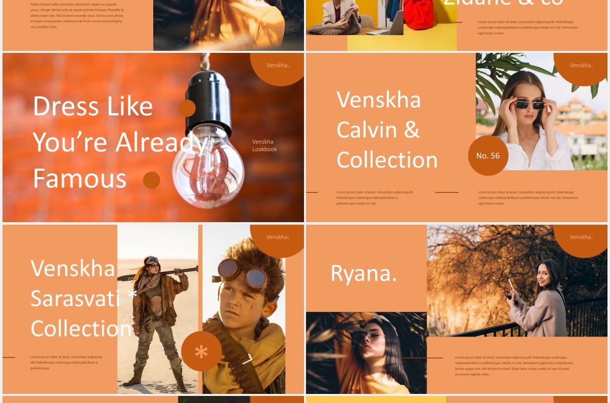 暖色时尚摄影PPT模板Venskha - Powerpoint Template