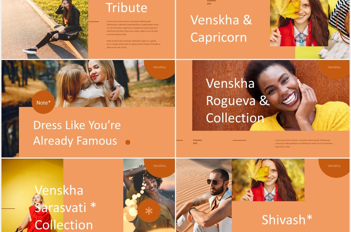 暖色时尚摄影PPT模板Venskha - Powerpoint Template