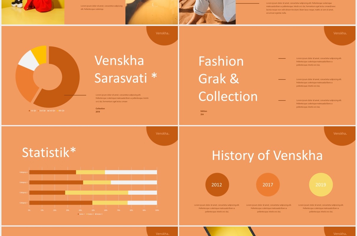 暖色时尚摄影PPT模板Venskha - Powerpoint Template