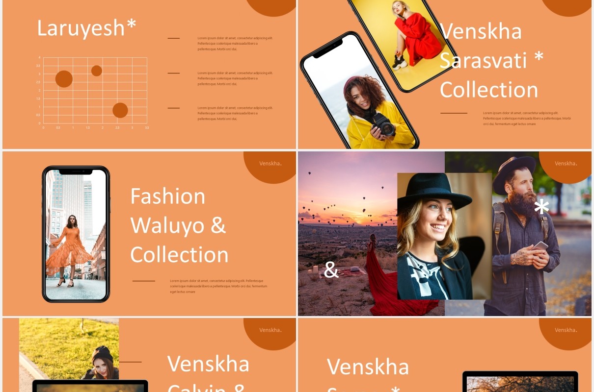 暖色时尚摄影PPT模板Venskha - Powerpoint Template