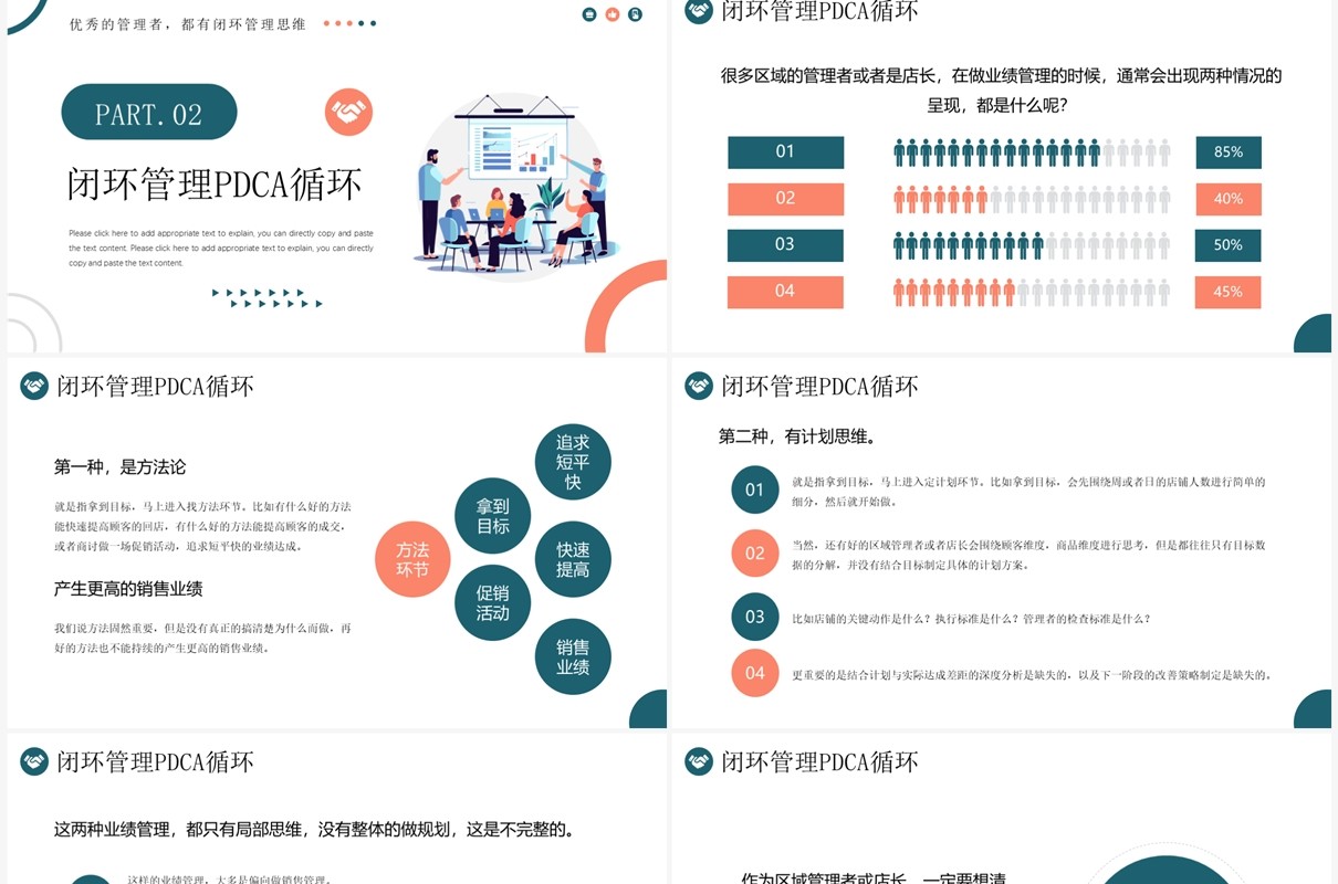 绿色插画风闭环管理培训PPT模板