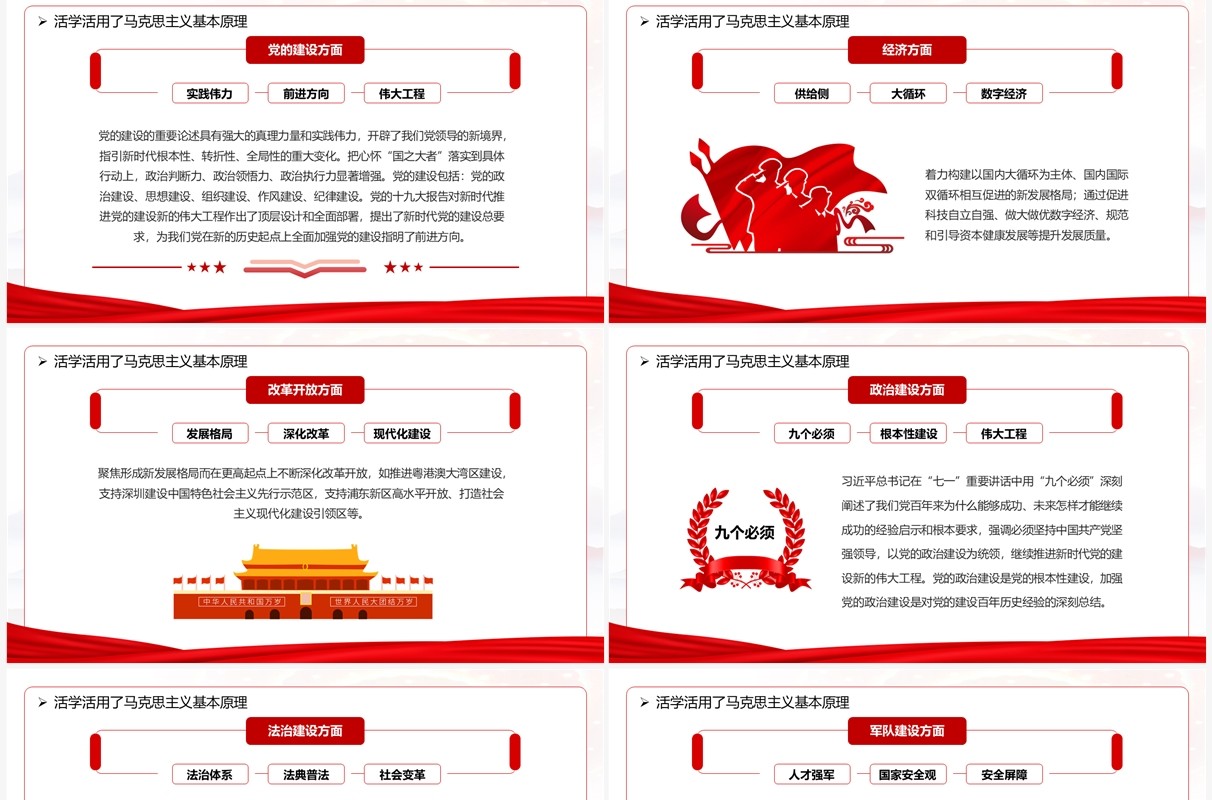 开辟新境界实现新飞跃党课学习PPT模板