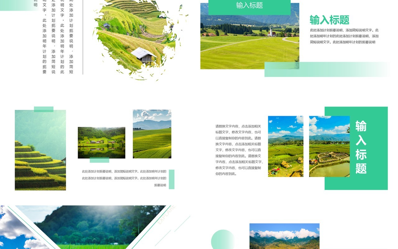 绿色简约大学生三下乡社会实践PPT模板