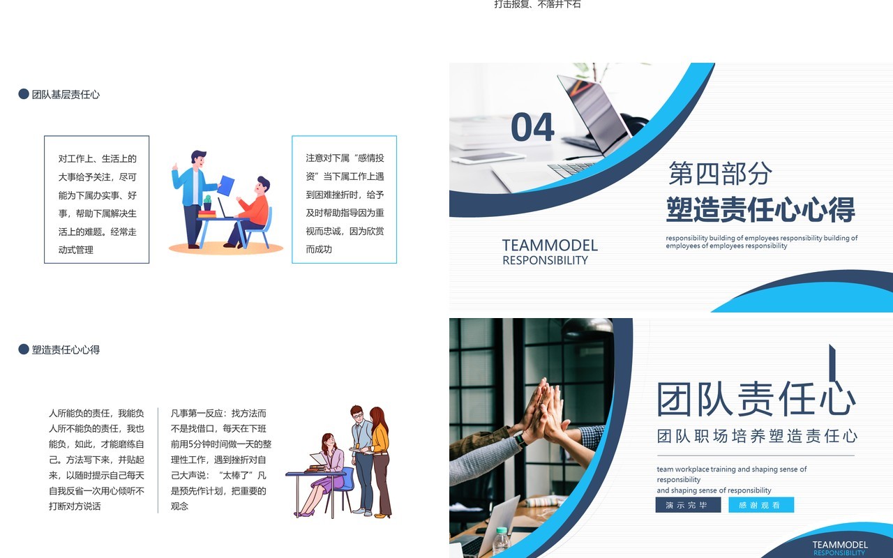公司员工管理培训团队职场培养塑造责任心动态PPT模板