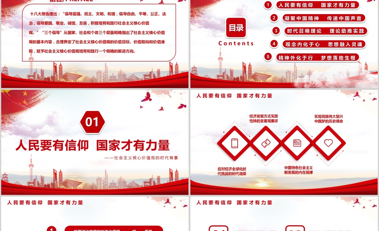 学习解读社会主义核心价值观PPT模板
